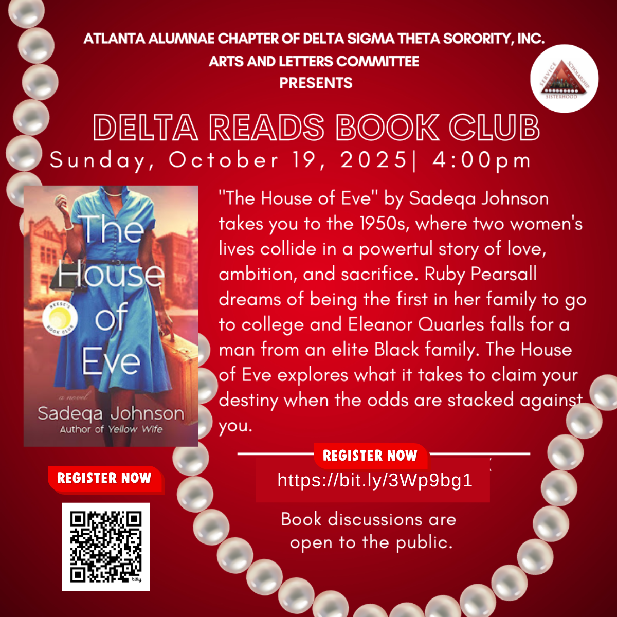 Delta Reads Book Club "The House of Eve" by Sadeqa Johnson